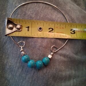 Silver Bracelet with Turquoise Beads